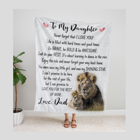 To My Daughter Be Brave Blanket From Dad