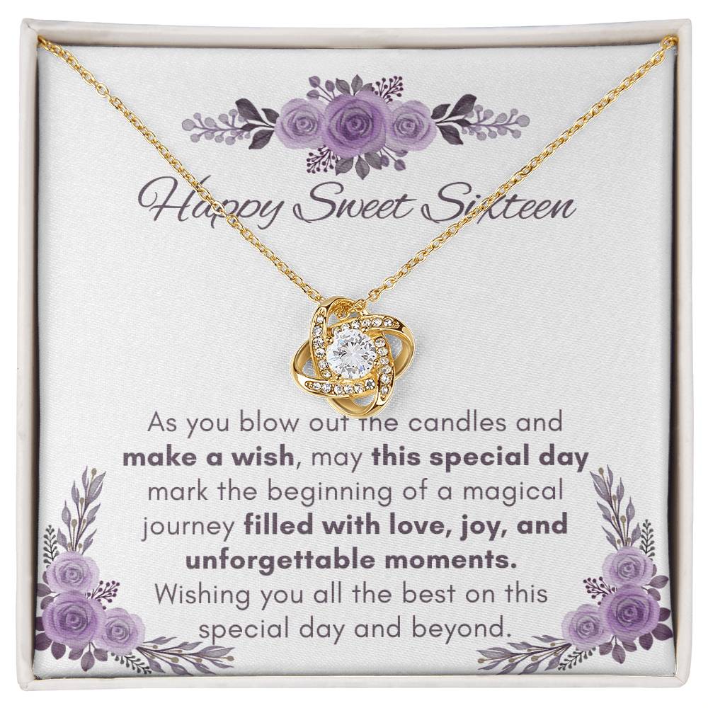 Sweet Sixteen Love Knot Necklace