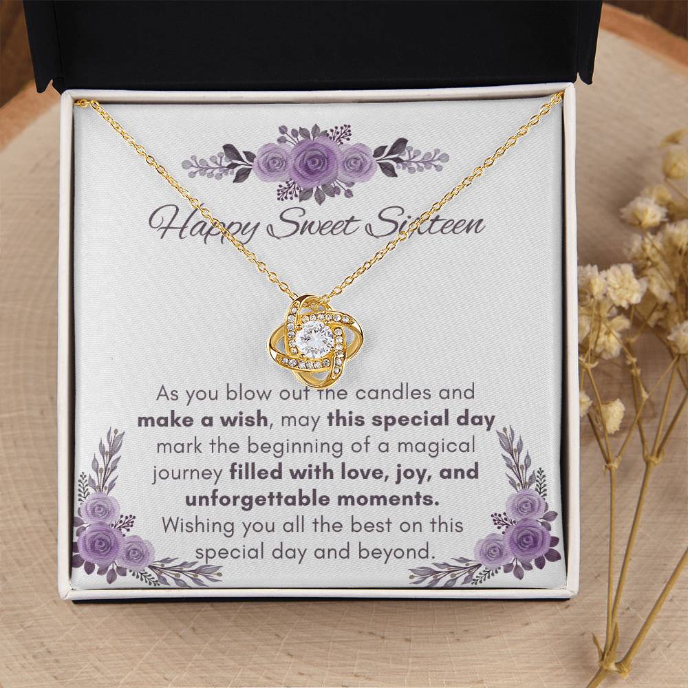 Sweet Sixteen Love Knot Necklace