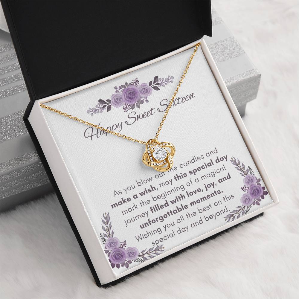 Sweet Sixteen Love Knot Necklace