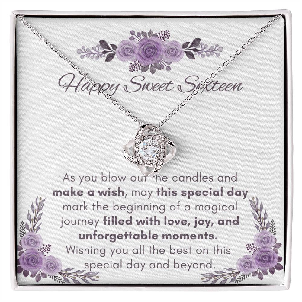 Sweet Sixteen Love Knot Necklace