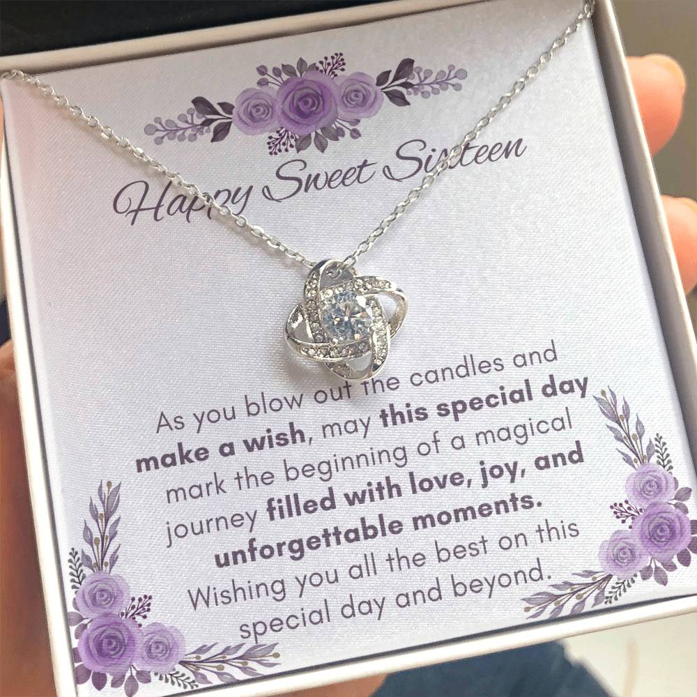 Sweet Sixteen Love Knot Necklace