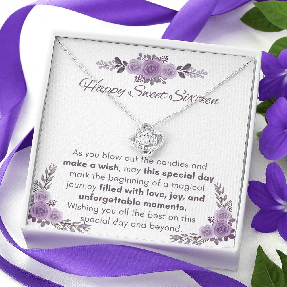 Sweet Sixteen Love Knot Necklace
