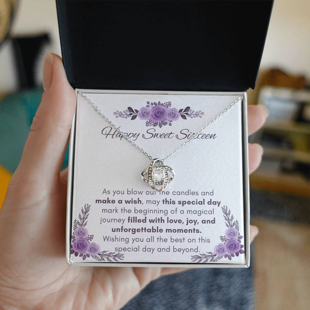 Sweet Sixteen Love Knot Necklace