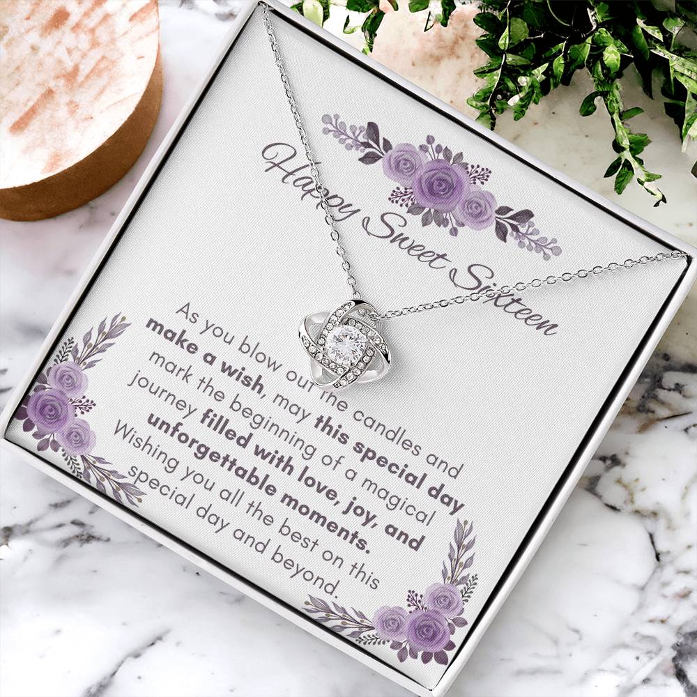Sweet Sixteen Love Knot Necklace