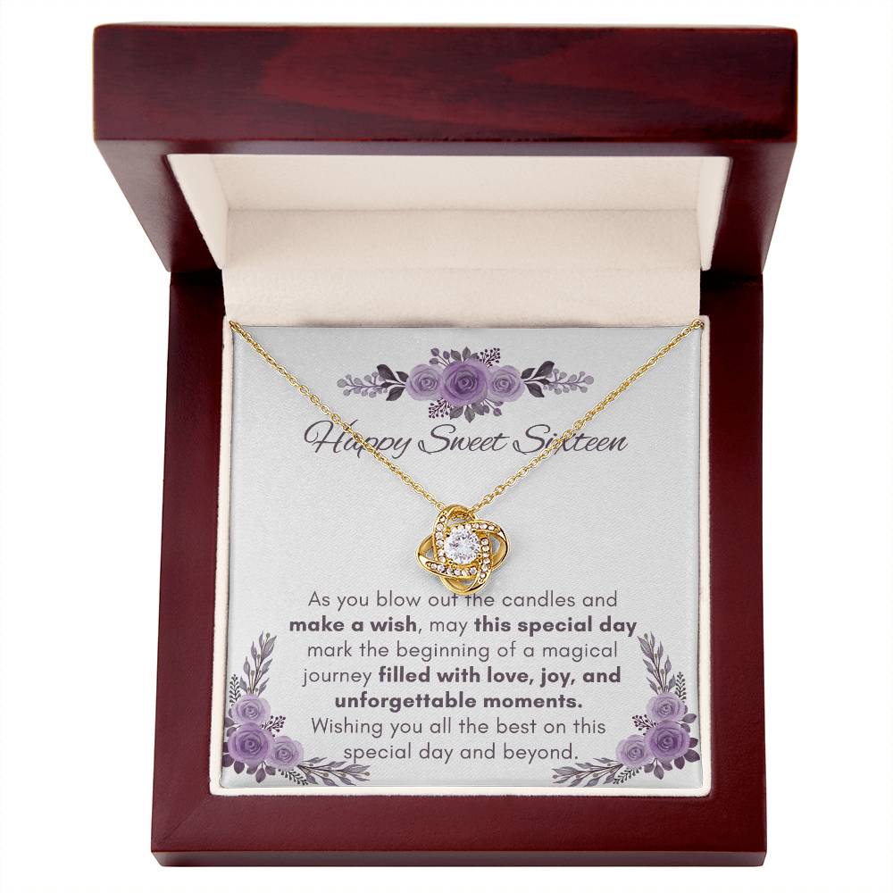 Sweet Sixteen Love Knot Necklace