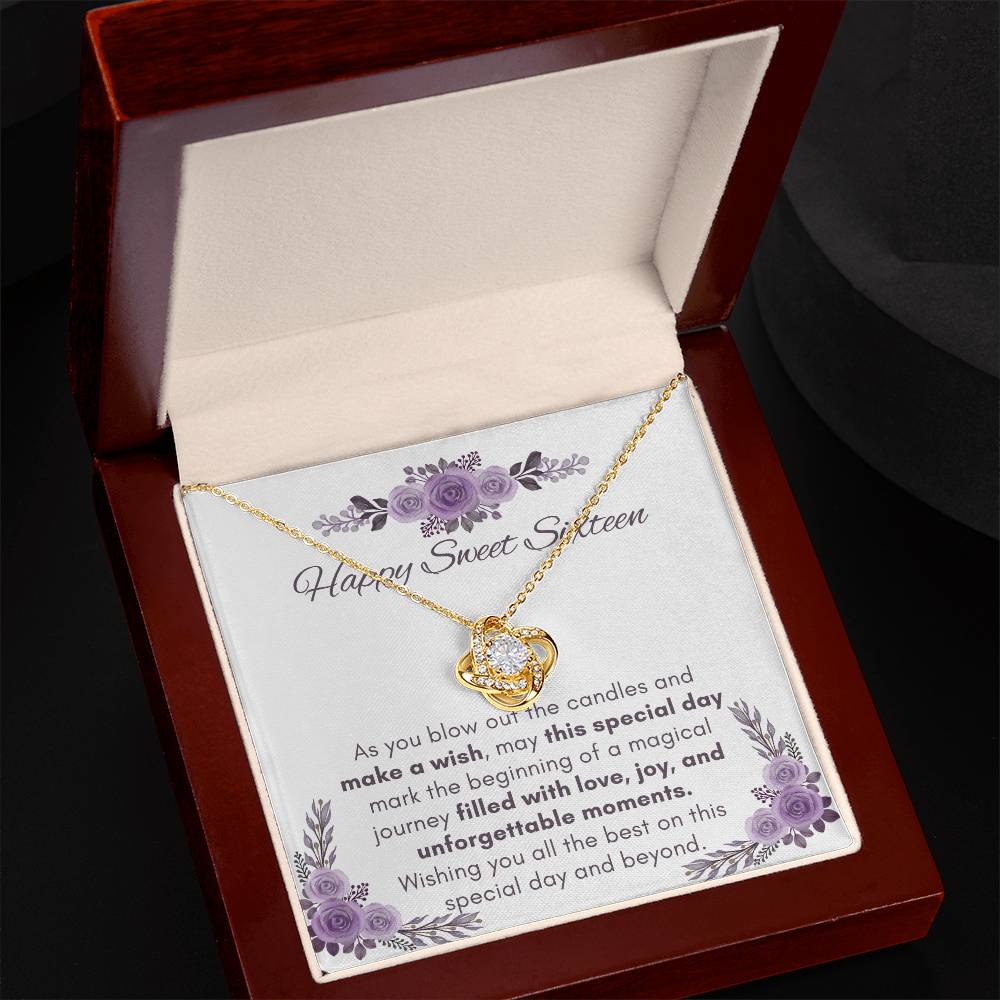 Sweet Sixteen Love Knot Necklace