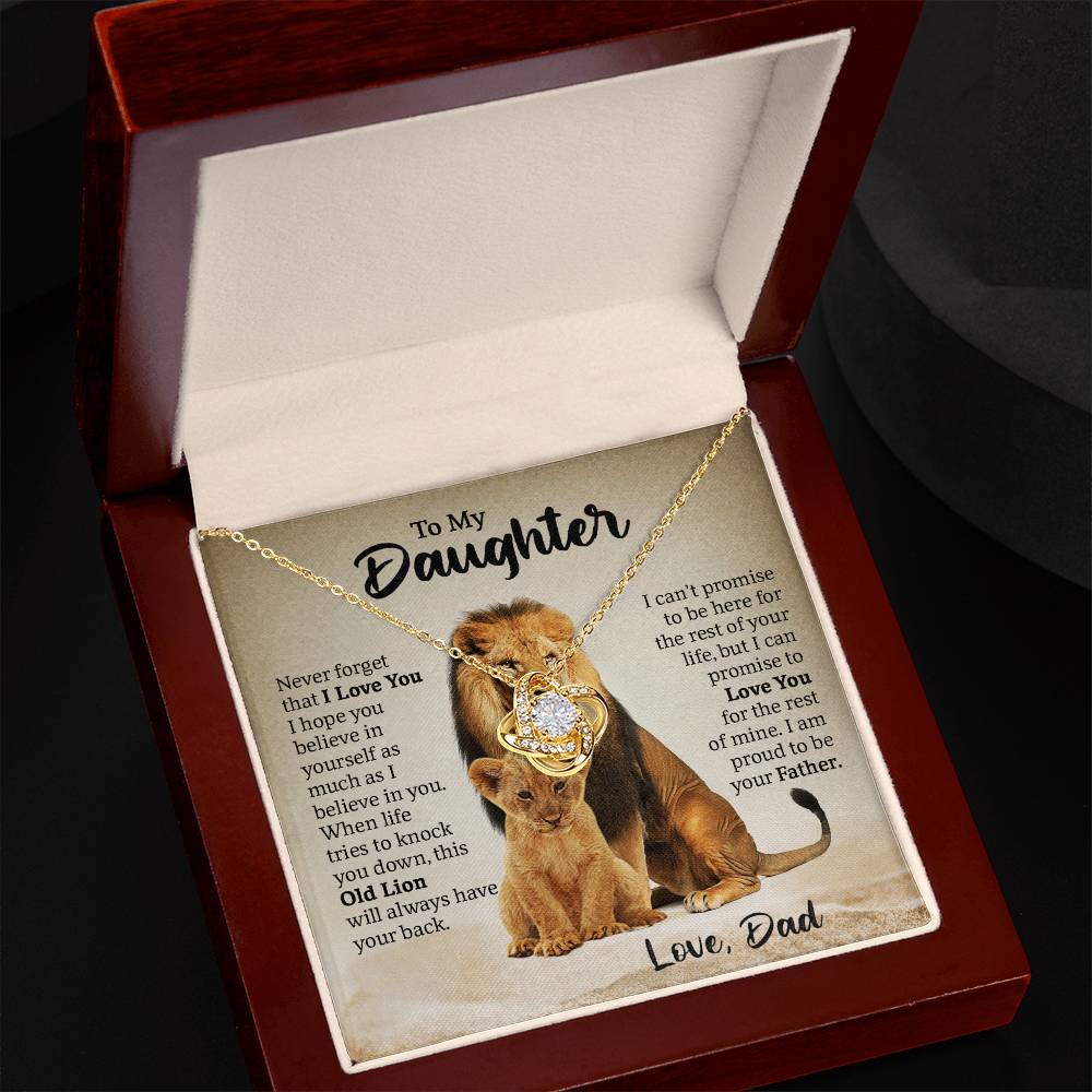 To My Daughter Never Forget that I Love You Love Knot Necklace