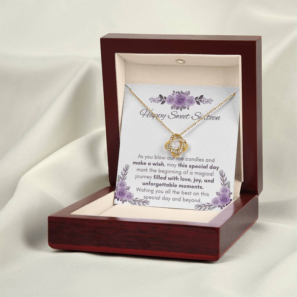 Sweet Sixteen Love Knot Necklace