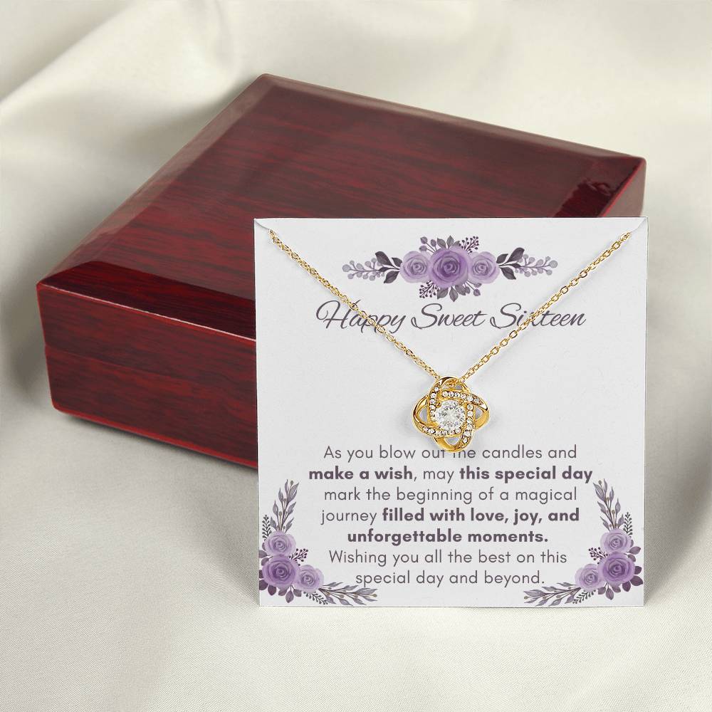 Sweet Sixteen Love Knot Necklace