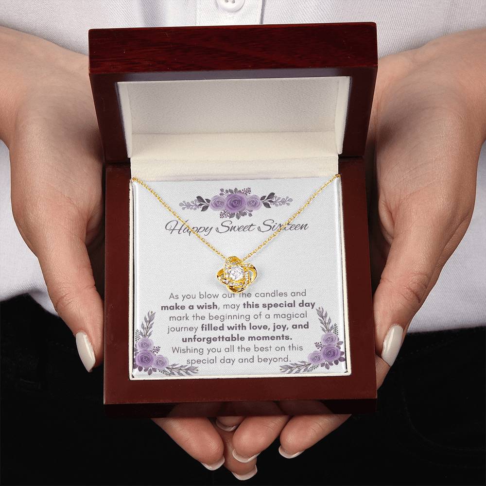 Sweet Sixteen Love Knot Necklace