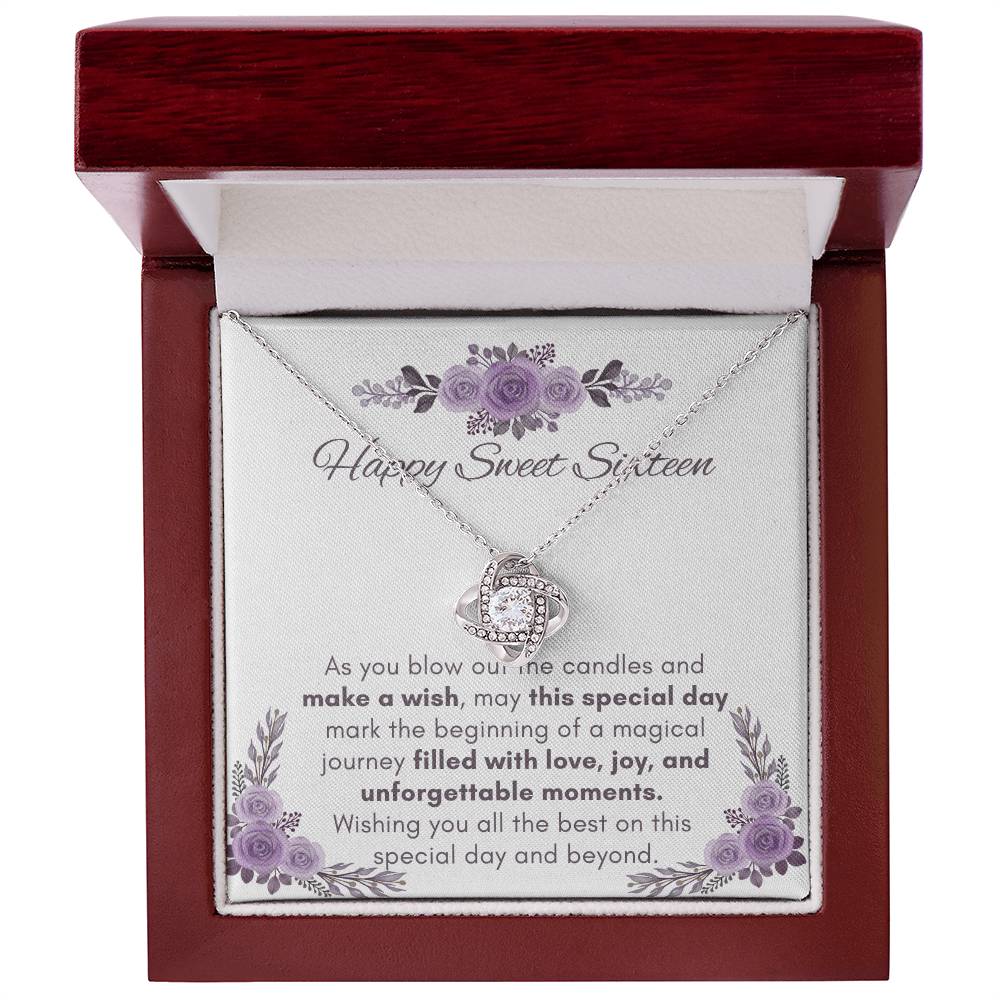 Sweet Sixteen Love Knot Necklace