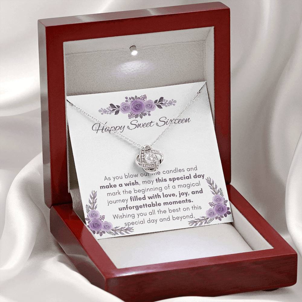 Sweet Sixteen Love Knot Necklace