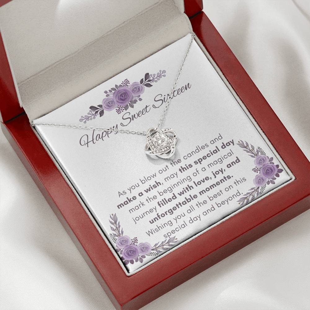 Sweet Sixteen Love Knot Necklace
