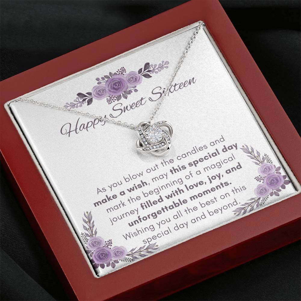 Sweet Sixteen Love Knot Necklace