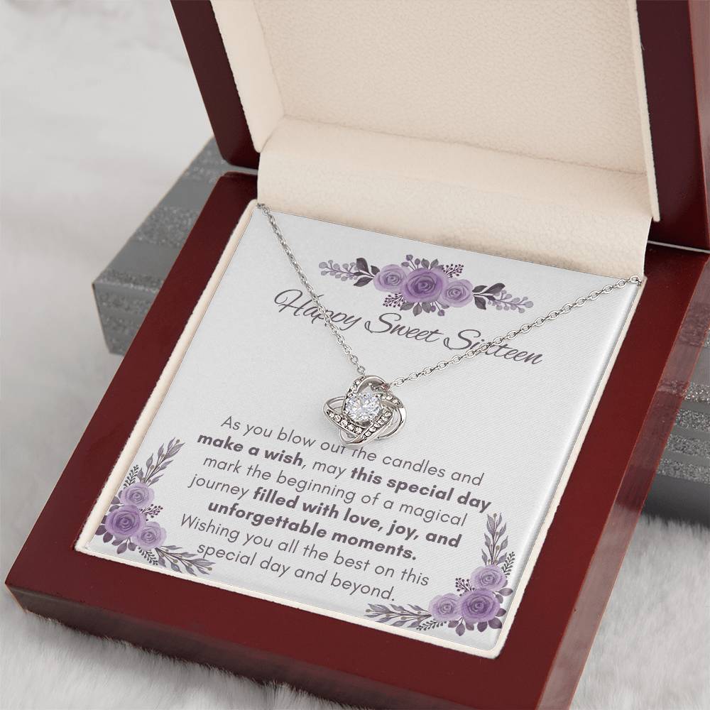 Sweet Sixteen Love Knot Necklace