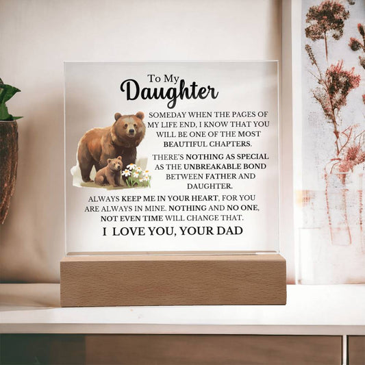 To My Daughter - Dad Daughter Bond - Square Acrylic Plaque