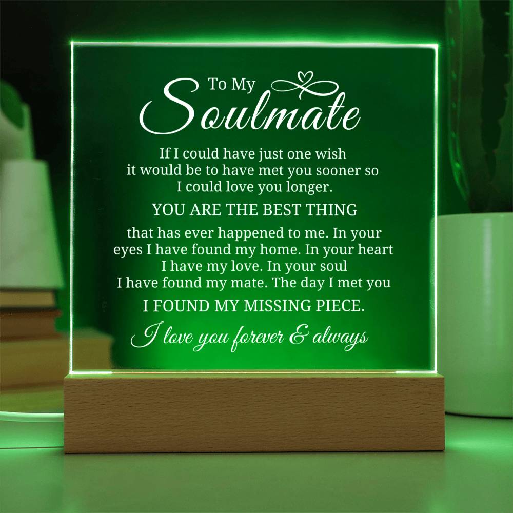 To My Soulmate - My Missing Piece - Square Acrylic Plaque