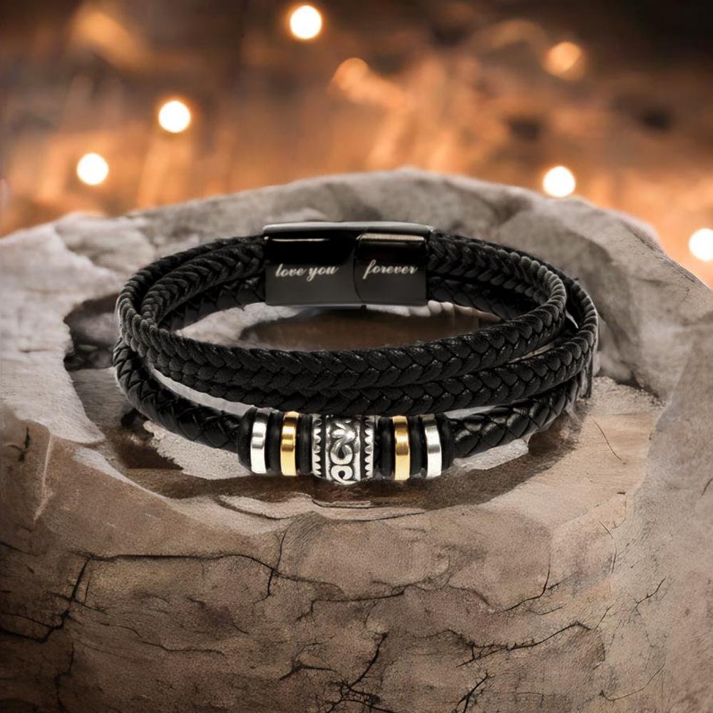 To My Bonus Son - Grateful for Gift of You - Men's Bracelet