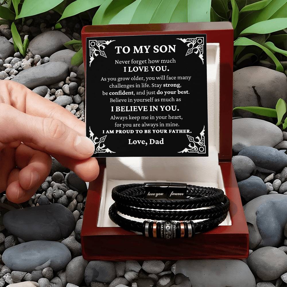 To My Son - I Believe in You From Dad Men's Bracelet
