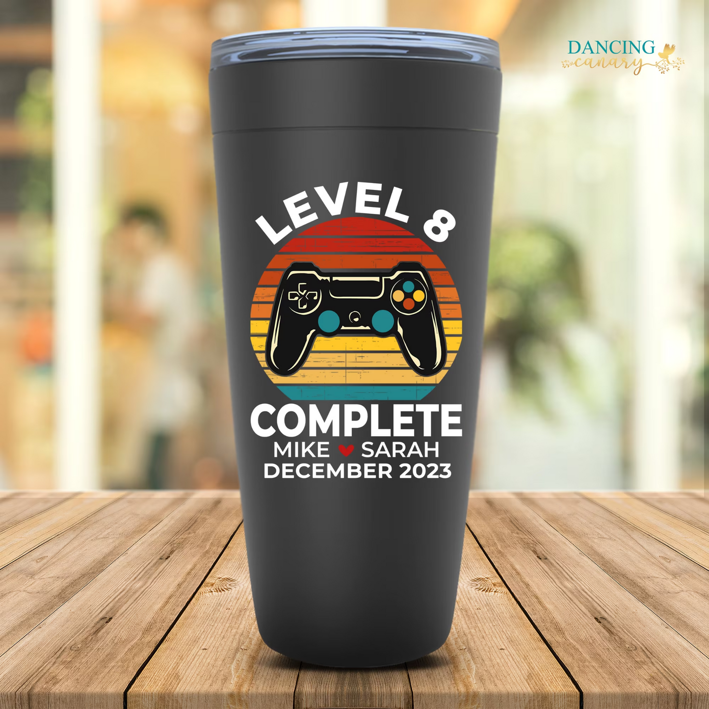 Level 8 Complete Gaming Tumbler Personalized 8th Anniversary Gift for Him or Her
