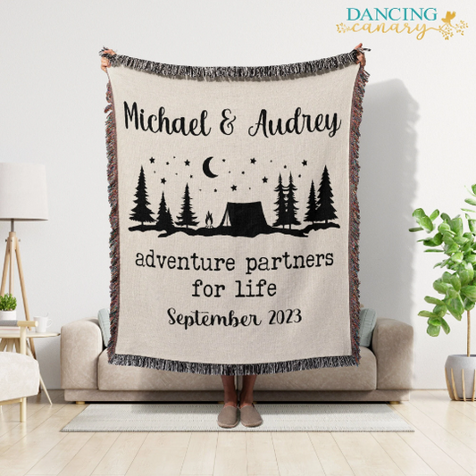 Adventure Partners For Life Personalized Woven Throw Blanket