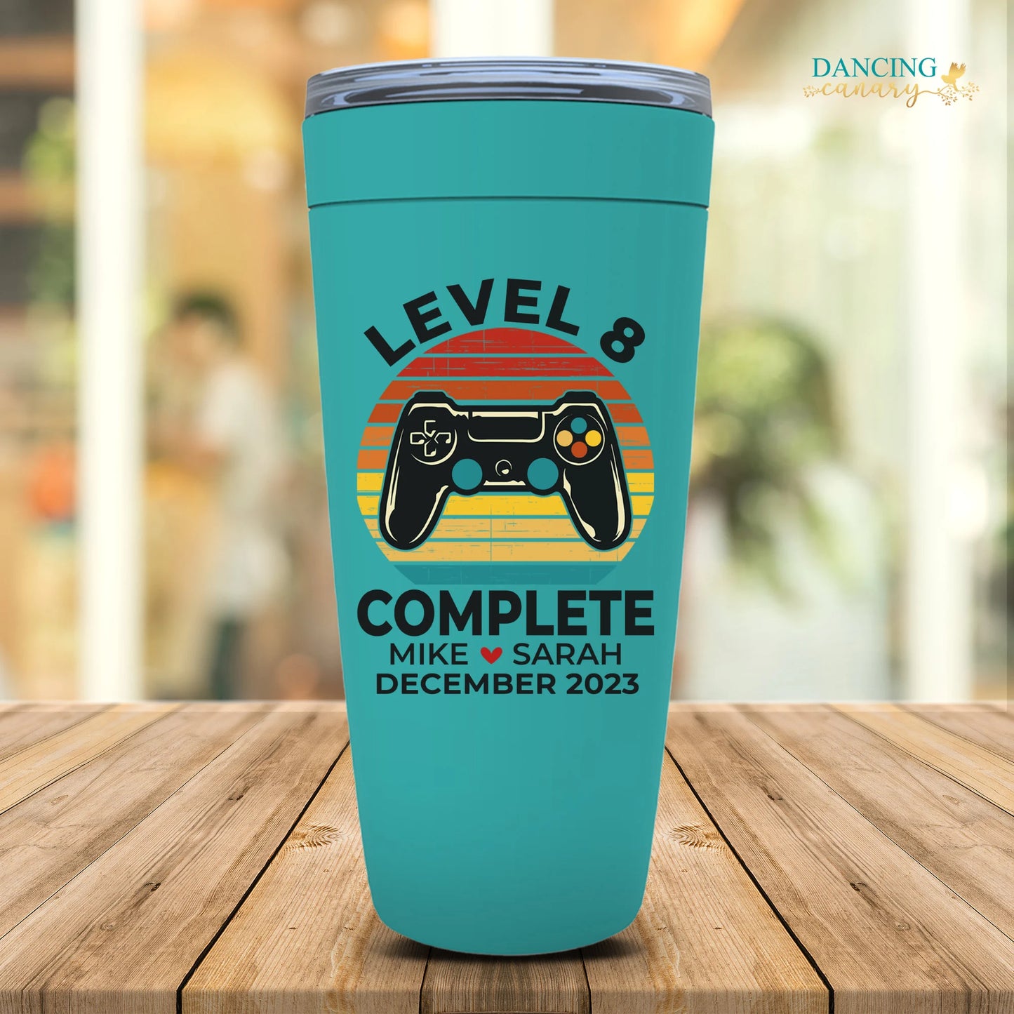 Level 8 Complete Gaming Tumbler Personalized 8th Anniversary Gift for Him or Her
