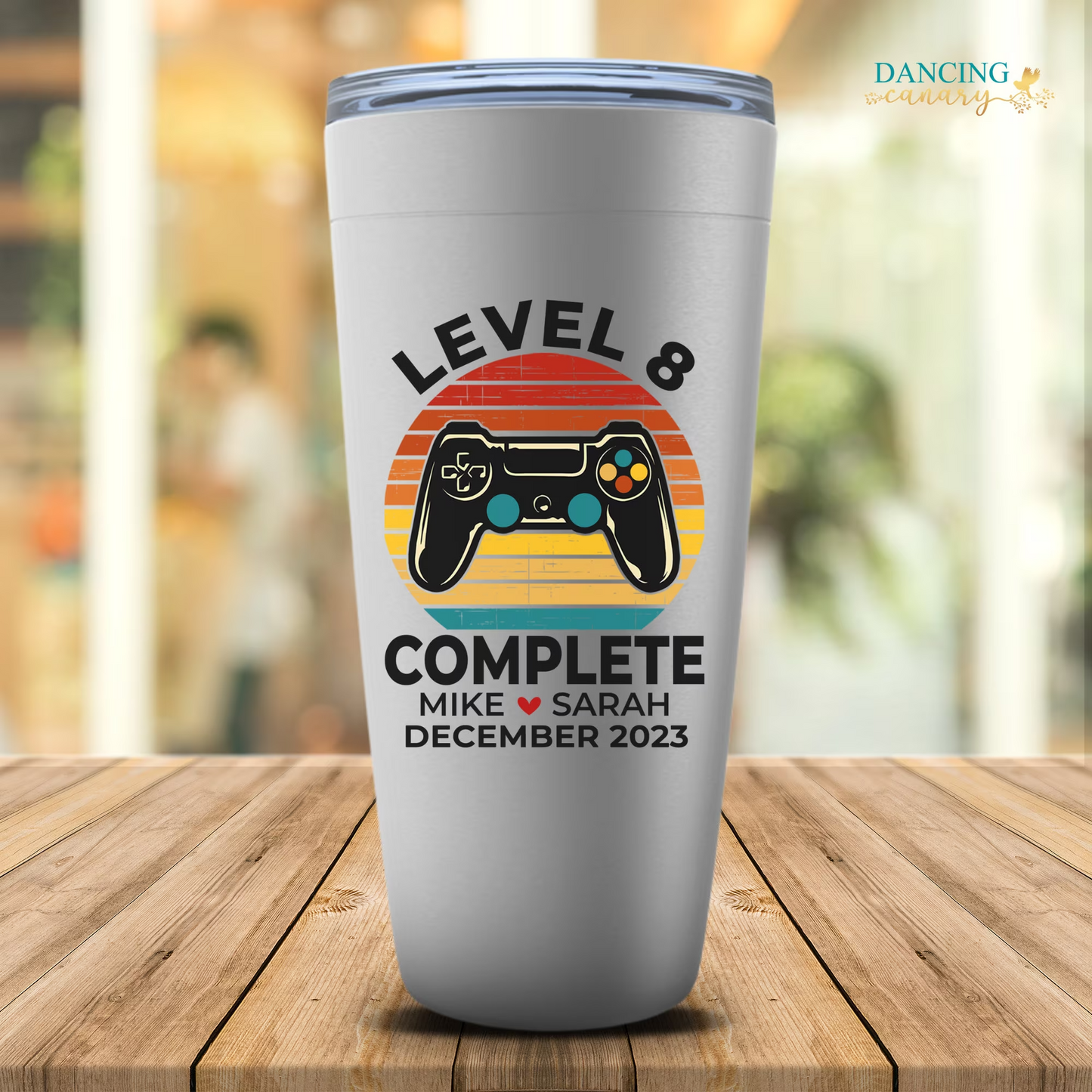 Level 8 Complete Gaming Tumbler Personalized 8th Anniversary Gift for Him or Her