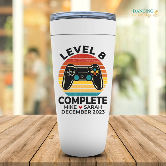 Level 8 Complete Gaming Tumbler Personalized 8th Anniversary Gift for Him or Her