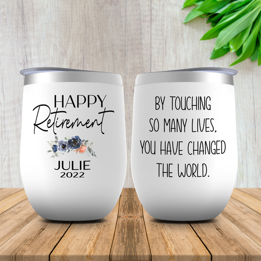 Personalized Retirement Gift for Women, Happy Retirement Cup, Mom, Sister or Best Friend Retirement Tumbler, Boss or Coworker Farewell Gift