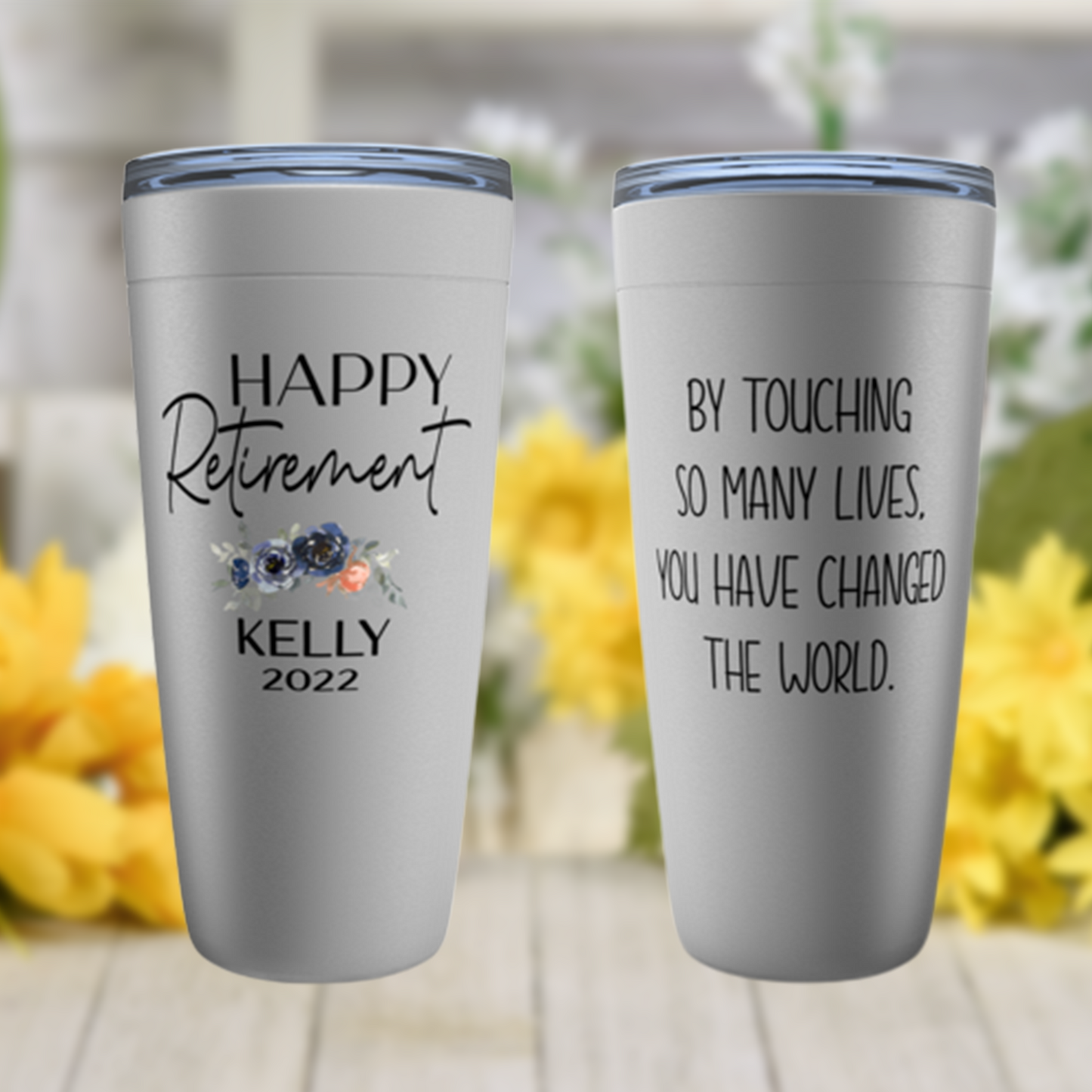 Personalized Retirement Gift for Women, By Touching So Many Lives Tumbler, Friend, Boss or Coworker Farewell Gift, Happy Retirement 2022 Cup