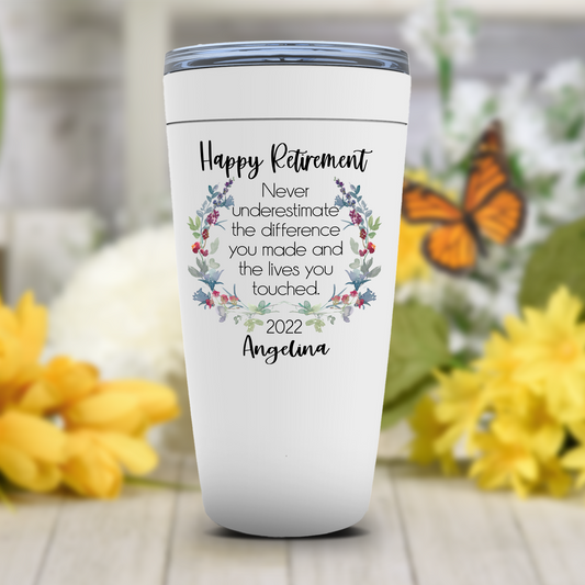 Never Underestimate The Difference You Made Retirement Tumbler for Women, Retirement Gift for Boss, Coworker or Friend, Retiree Gift Idea
