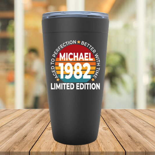 40th Birthday Tumbler Gift For Men, Limited Edition 1982 Custom Party Cup, Fortieth Birthday Present Idea For Husband, Son, Friend, Brother