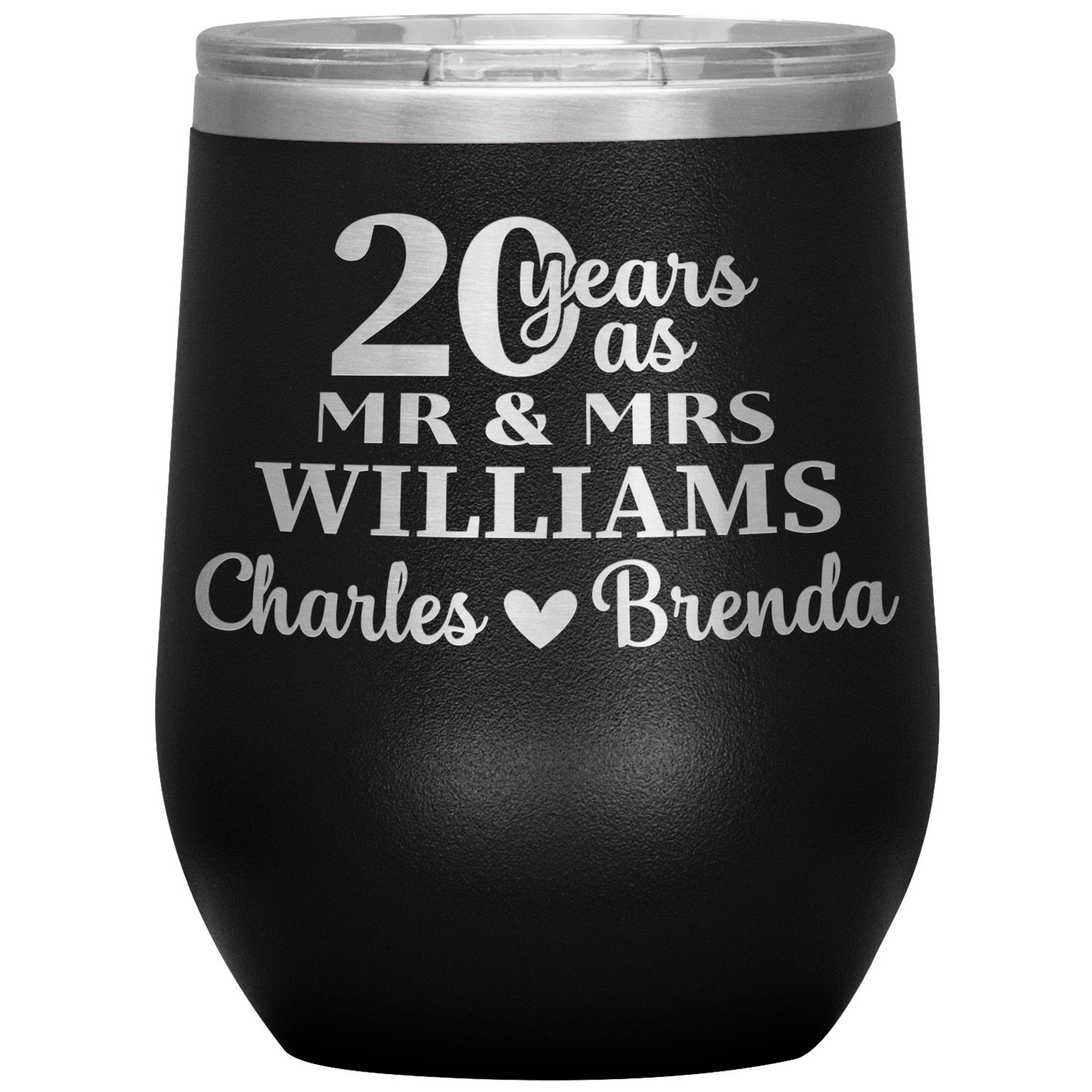 20th Anniversary, 20 Years as Mr. & Mrs. Couple Tumbler