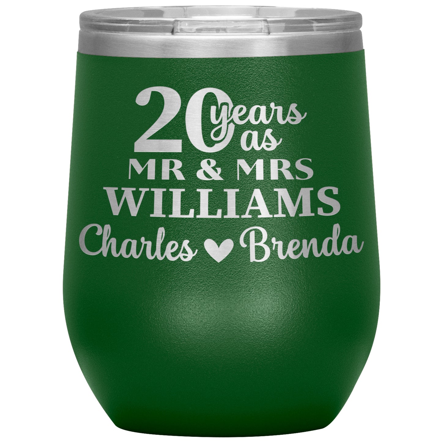 20th Anniversary, 20 Years as Mr. & Mrs. Couple Tumbler