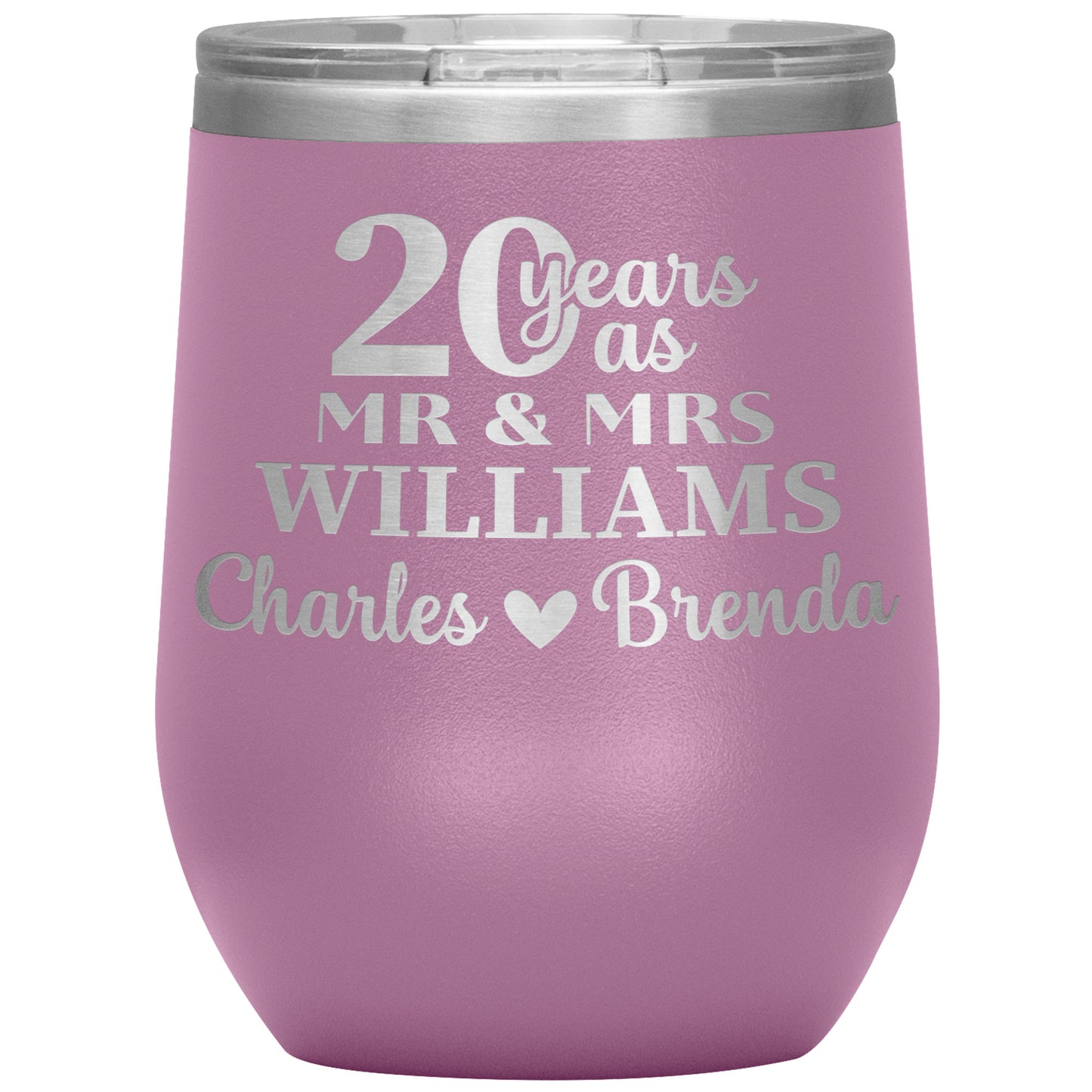 20th Anniversary, 20 Years as Mr. & Mrs. Couple Tumbler