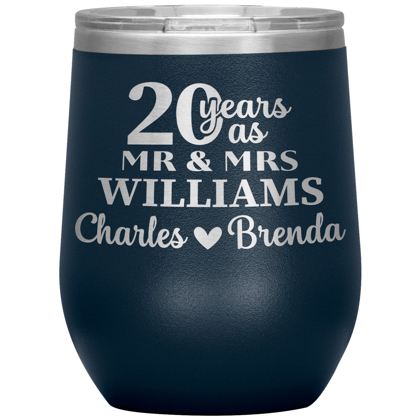 20th Anniversary, 20 Years as Mr. & Mrs. Couple Tumbler