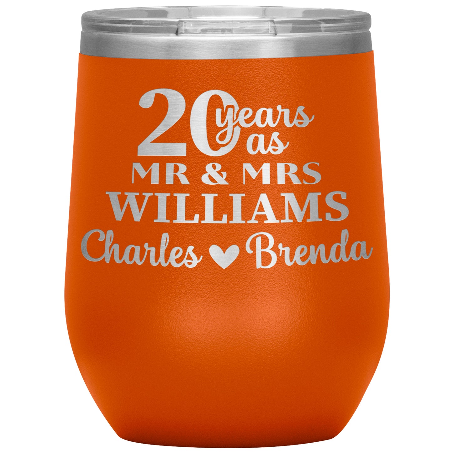 20th Anniversary, 20 Years as Mr. & Mrs. Couple Tumbler