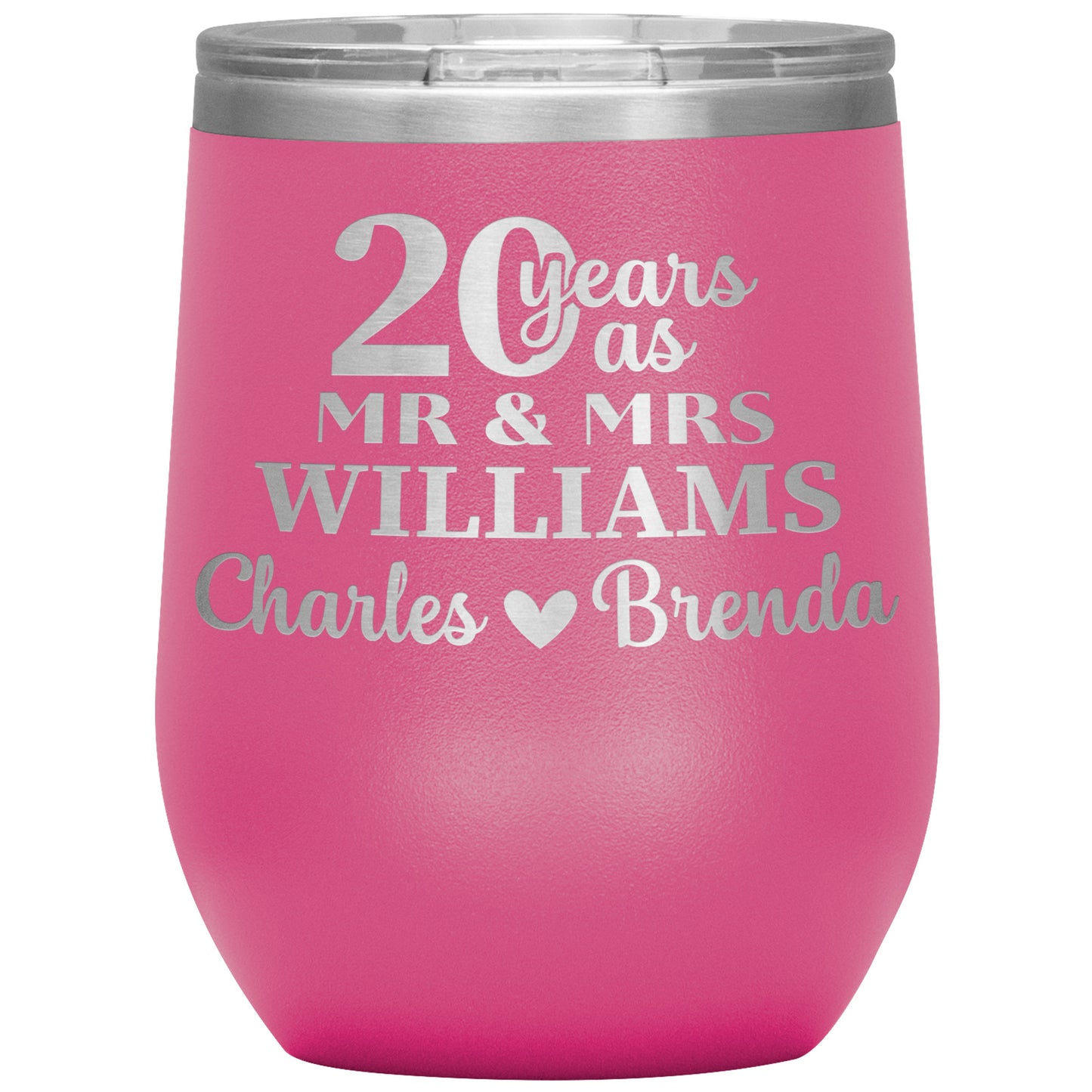 20th Anniversary, 20 Years as Mr. & Mrs. Couple Tumbler