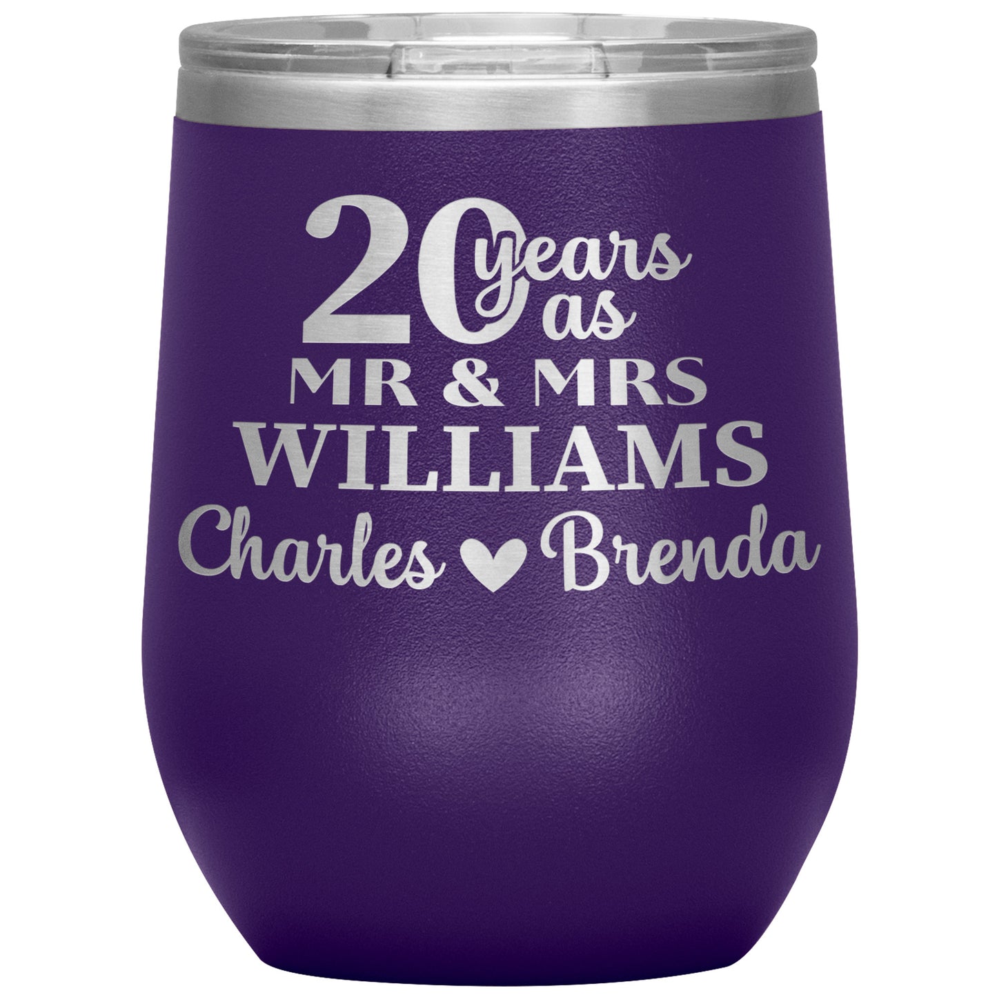20th Anniversary, 20 Years as Mr. & Mrs. Couple Tumbler