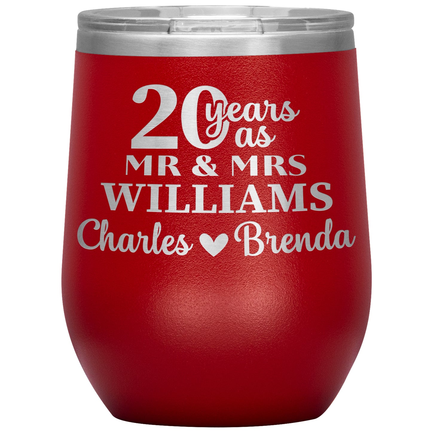 20th Anniversary, 20 Years as Mr. & Mrs. Couple Tumbler