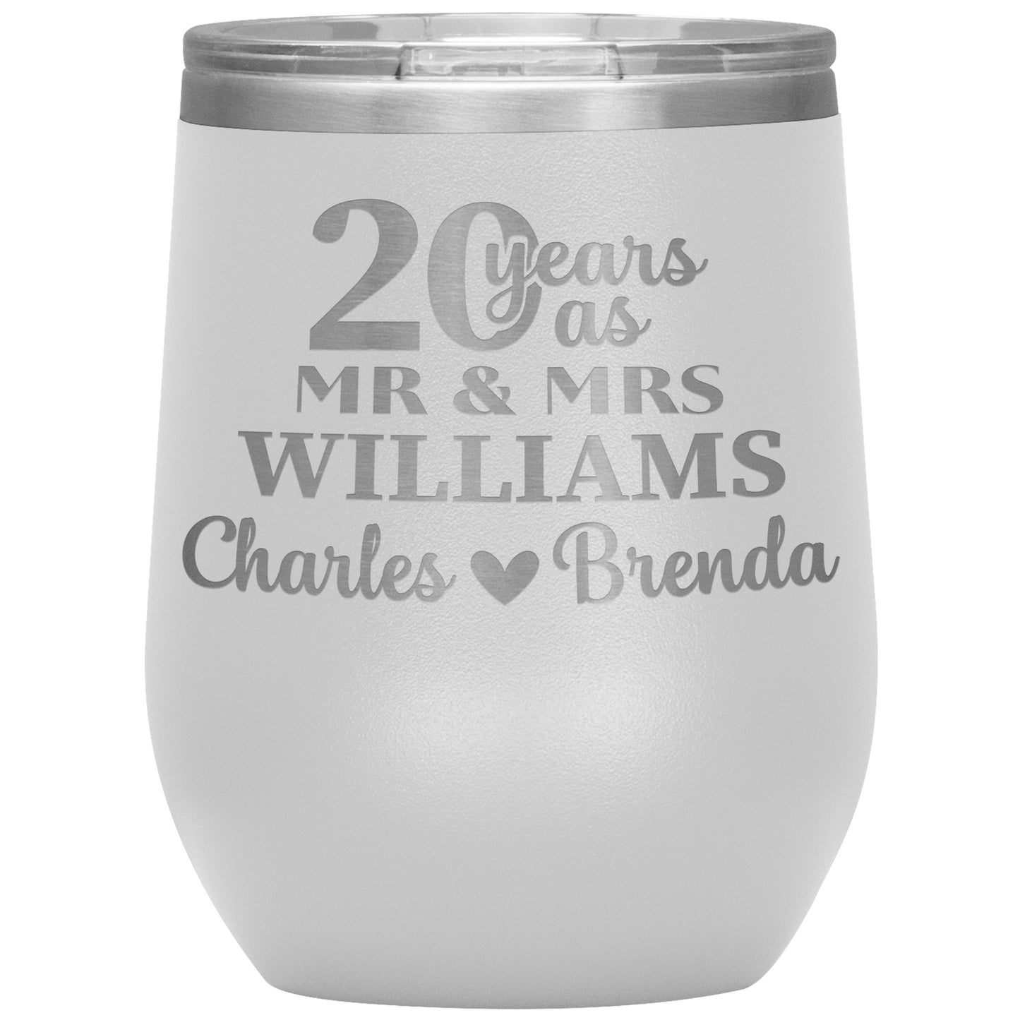 20th Anniversary, 20 Years as Mr. & Mrs. Couple Tumbler