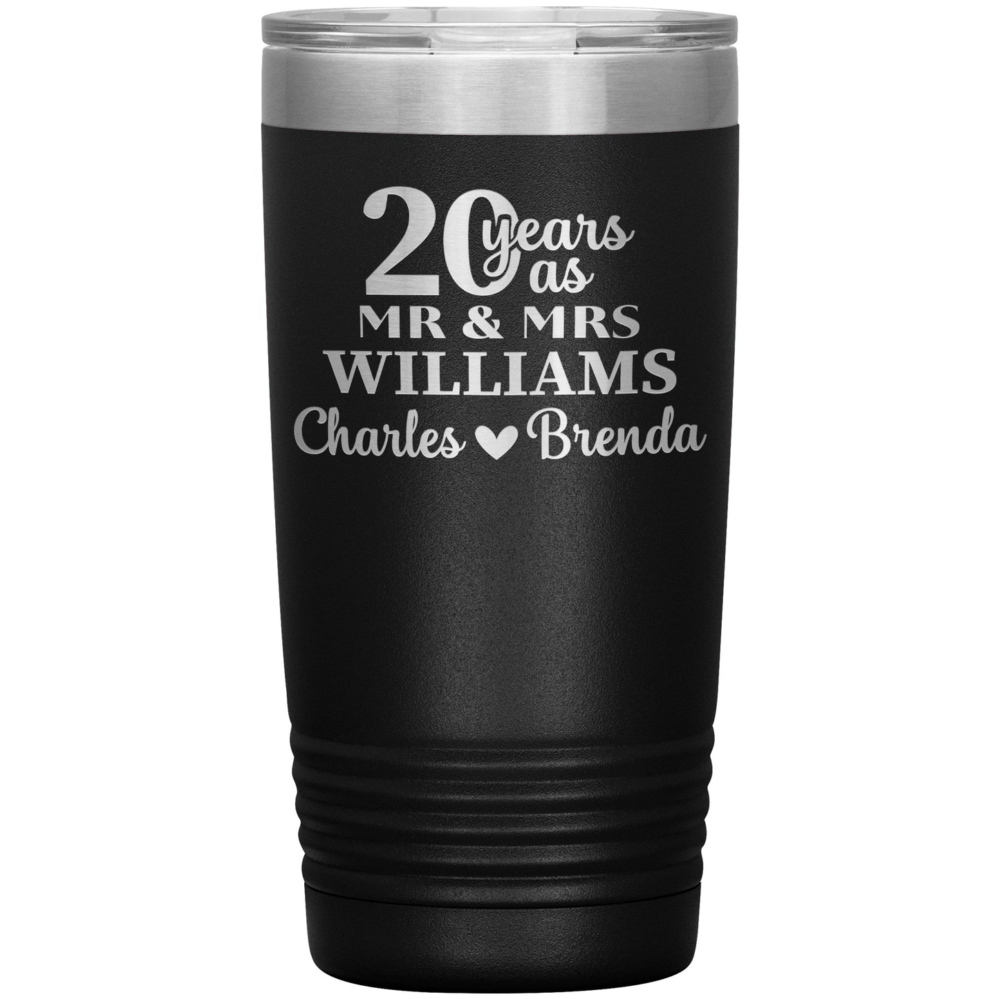 20th Anniversary, 20 Years as Mr. & Mrs. Couple Tumbler