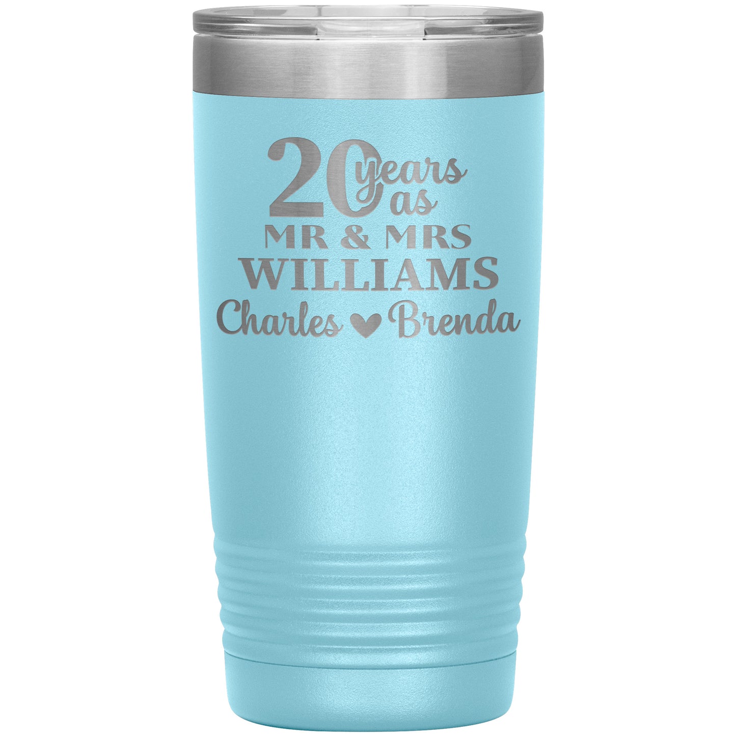 20th Anniversary, 20 Years as Mr. & Mrs. Couple Tumbler