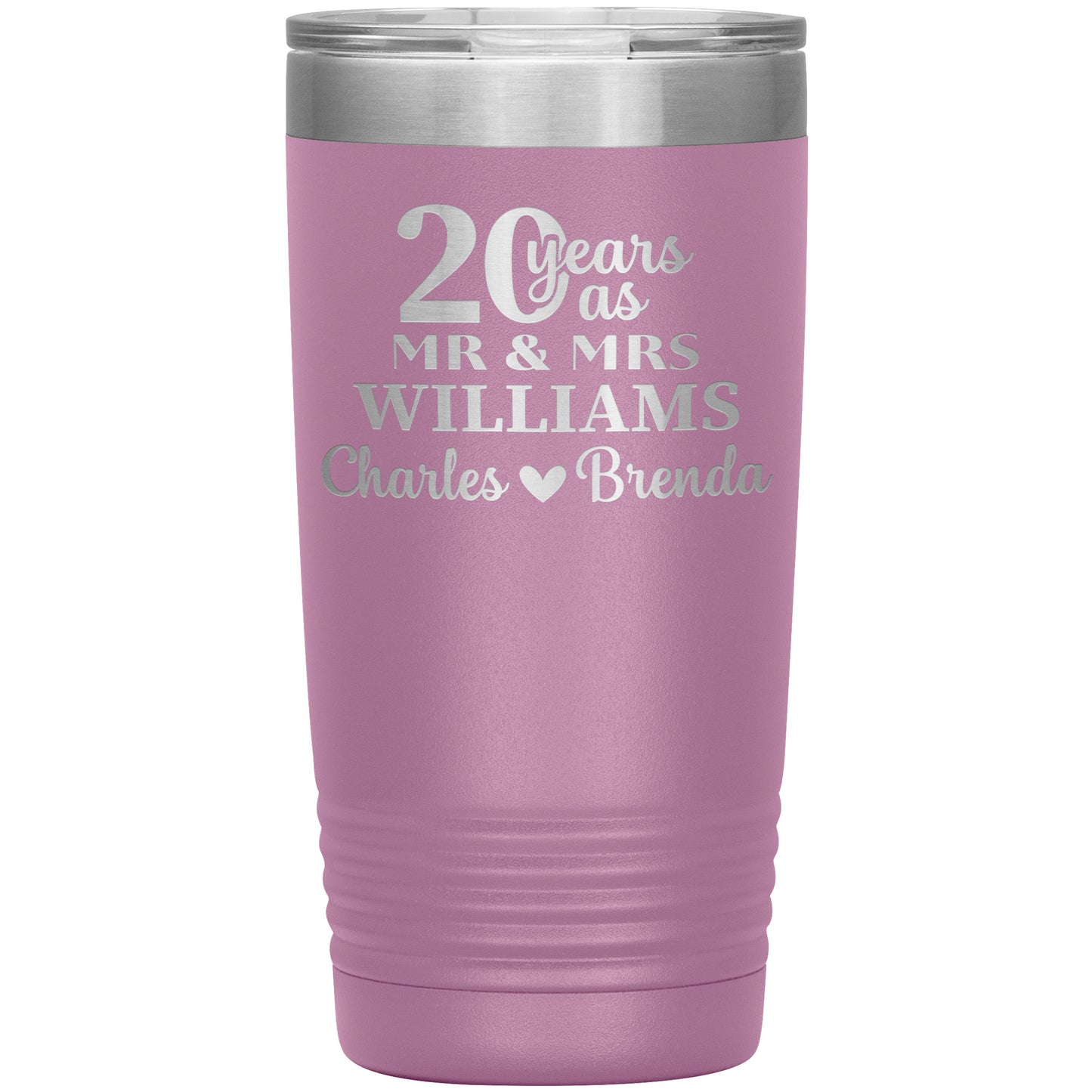 20th Anniversary, 20 Years as Mr. & Mrs. Couple Tumbler