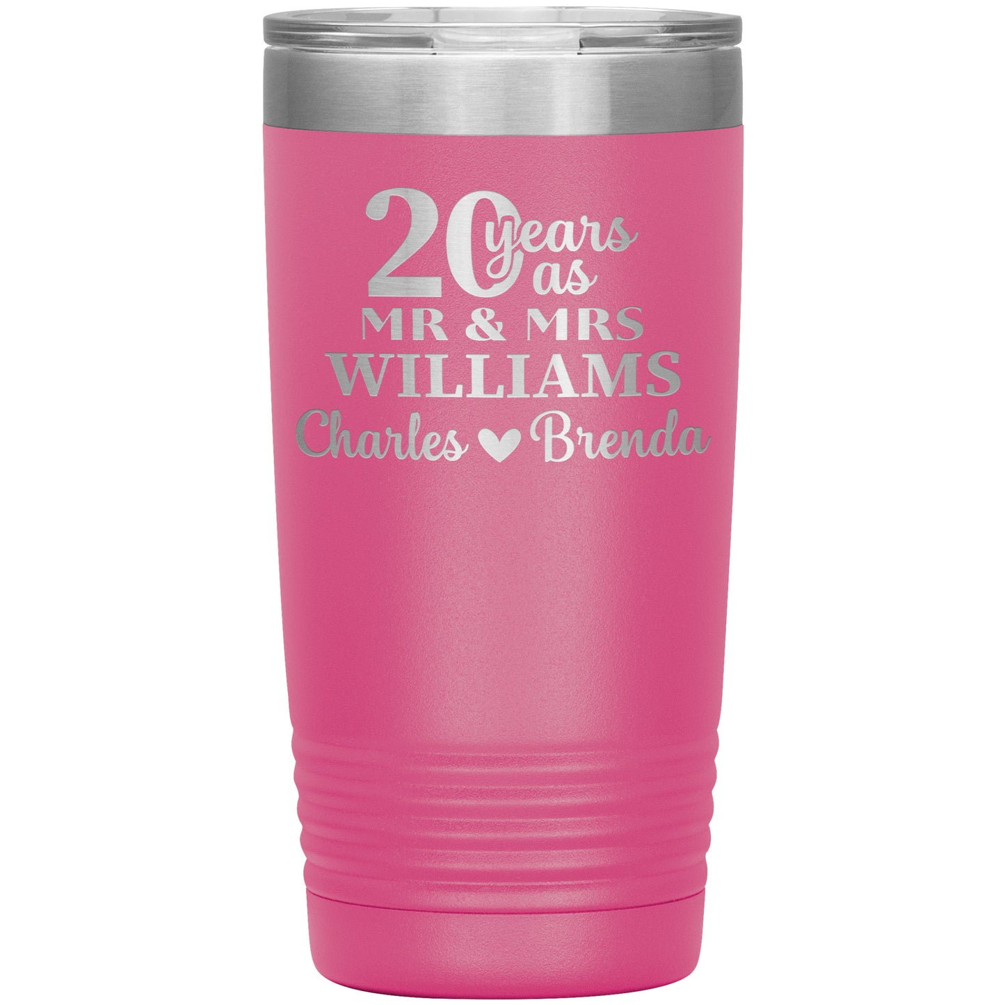 20th Anniversary, 20 Years as Mr. & Mrs. Couple Tumbler