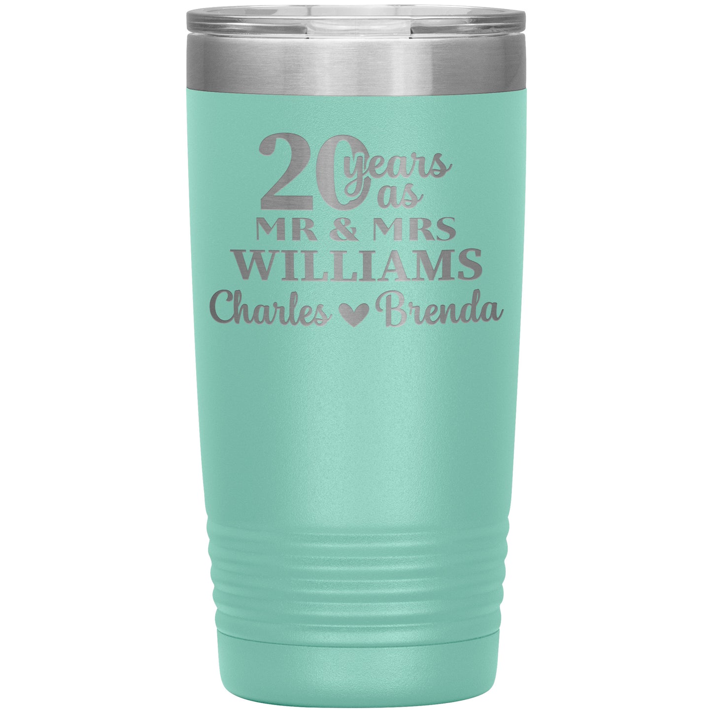 20th Anniversary, 20 Years as Mr. & Mrs. Couple Tumbler
