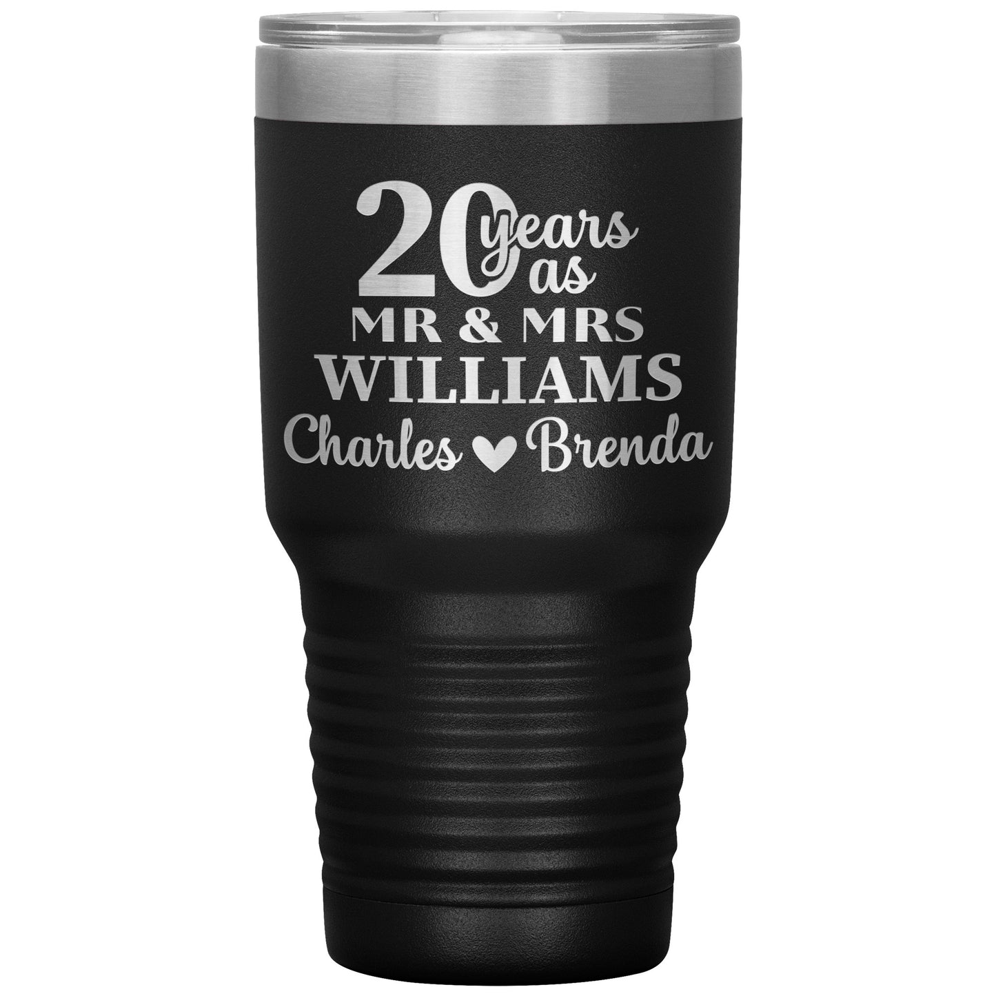 20th Anniversary, 20 Years as Mr. & Mrs. Couple Tumbler