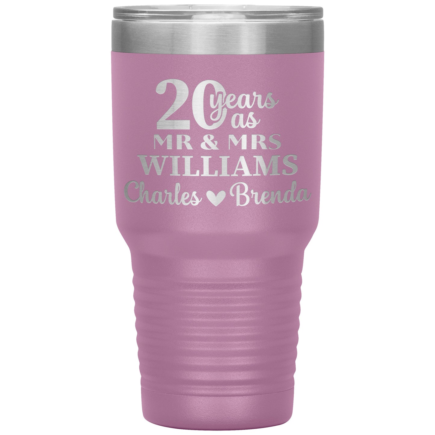 20th Anniversary, 20 Years as Mr. & Mrs. Couple Tumbler