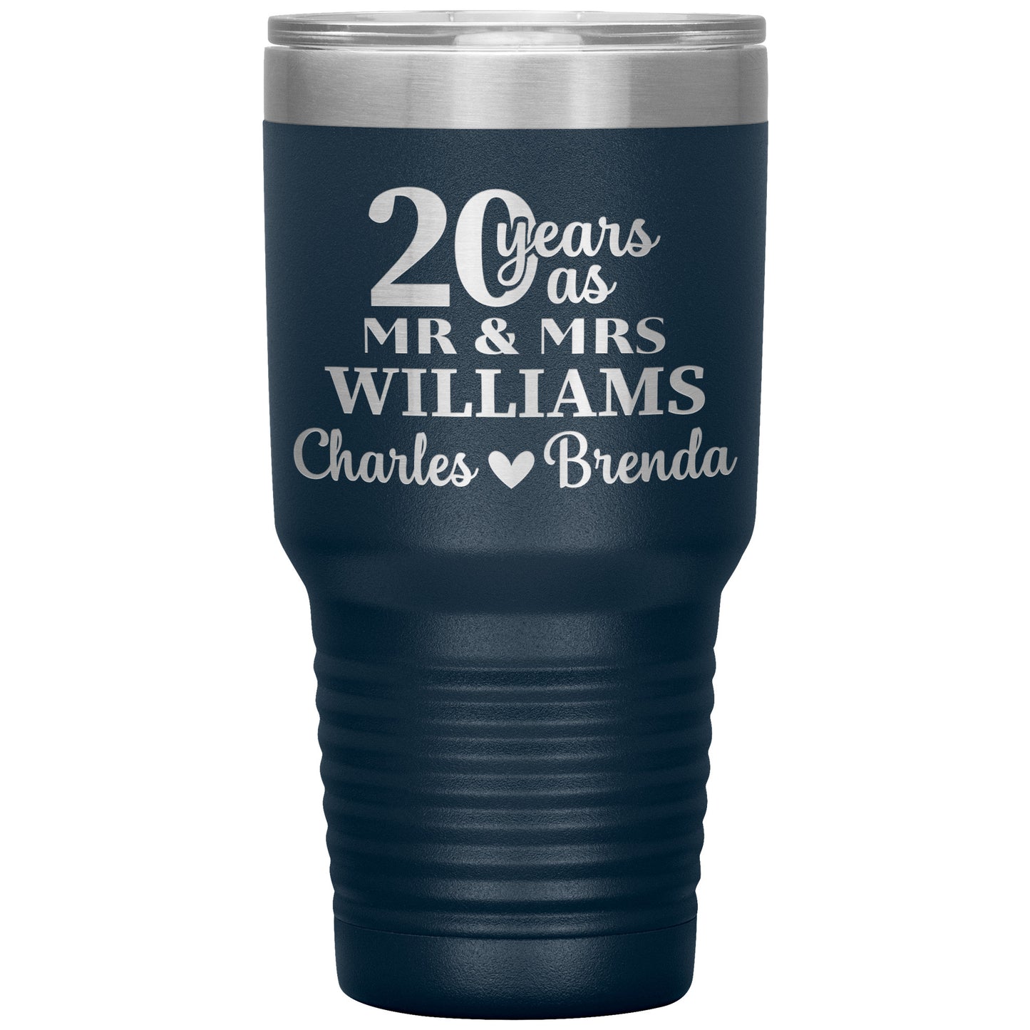 20th Anniversary, 20 Years as Mr. & Mrs. Couple Tumbler